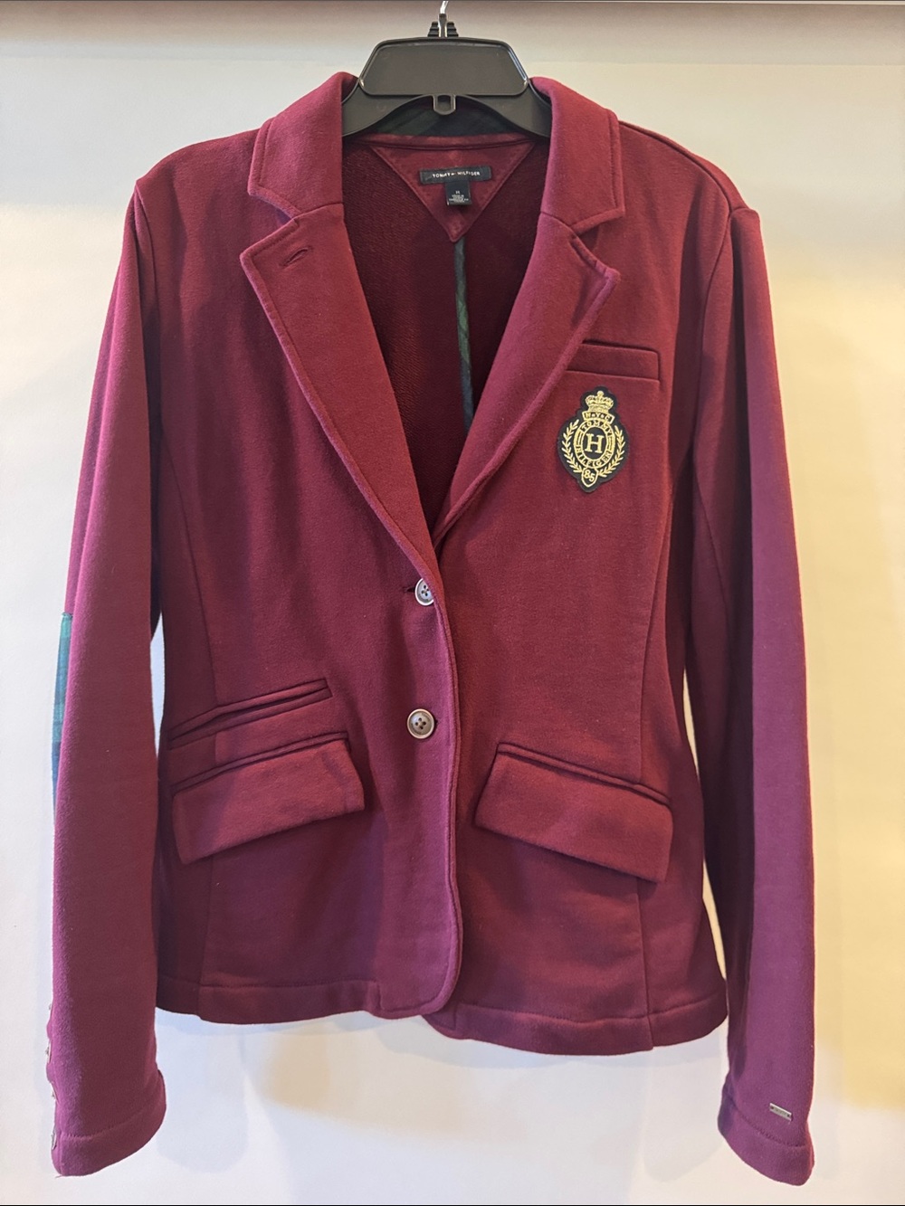 Tommy Hilfiger Women's Wine Red Structured Blazer Jacket